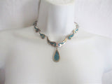 TAXCO SOUTHWESTERN NATIVE 925 STERLING SILVER Necklace Choker Turquoise Southwestern Cowgirl