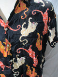 URBAN OUTFITTERS LEOPARD CAT TIGER Button Shirt M ART BLACK Orange