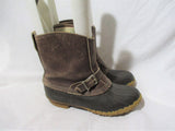 Mens L.L. BEAN Boots HUNTING SHOES Leather Rubber Hiking Shoe BROWN 8