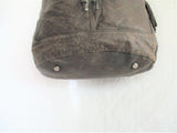 OLIVIA HARRIS Olive soft leather hobo satchel shoulder bag carryall fringe tassel