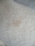 Vintage GLENTANA Fringe Throw Stadium Blanket COVER Mohair Wool 54x68 CREME WHITE