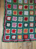 Handmade Crochet GRANNY SQUARE Blanket Throw Afghan Cover Knit Yarn COLORFUL 43X58