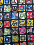 Handmade Crochet GRANNY SQUARE Blanket Throw Afghan Cover Knit Yarn COLORFUL 48X60
