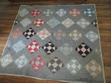 Vintage Antique Handmade AMISH 74 X 65" SQUARE QUILT Blanket Throw Bedspread Cover Bedroom