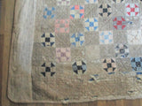 Vintage Antique Handmade AMISH 76 X 62" SQUARE QUILT Blanket Throw Bedspread Cover Bedroom