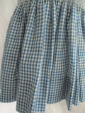Vintage Handmade PLAID CHECK GIRLS Dress Spring Summer WHITE BLUE