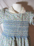 Vintage Handmade FLORAL GIRLS Dress Spring Summer PURPLE BLUE WHITE