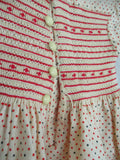 Vintage Handmade Toddler POLKA DOT Dress Spring Summer RED WHITE BLUE Preschool