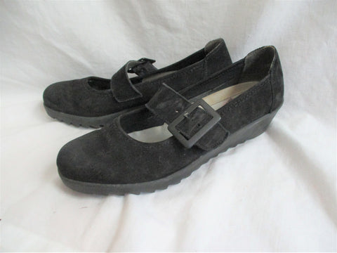 Womens RIEKER TUNISIA Leather BLACK Mary Jane Loafer Shoe 6