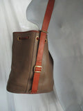 Vintage DOONEY & BOURKE Leather Shoulder Bag Crossbody Sling Purse TAUPE BROWN