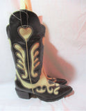 BRIGHTON Embossed Leather COWBOY WESTERN RIDING Boots 8.5 Rocker BRAZIL
