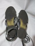 CHLOE Braided ROPE Gladiator SANDAL Flat Shoe Slip-on 36.5 Boho BROWN KHAKI