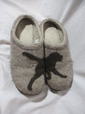 L.L. BEAN Wool DOG SILHOUETTE Clogs Shoe GRAY 10 Boho