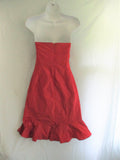 SAEYOUNG VU COUTURE Sleeveless Lined Shift Dress RED Ruffle S