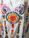 NEW SIVANA RAJ Embroidered PUEBLA Mexico Floral Peasant Top Shirt Tunic Blouse XL
