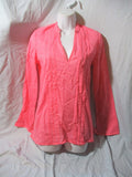 Womens VINEYARD VINES Blouse Top Shirt Pleated Tunic S PINK Preppie