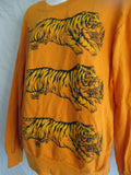 NEW TRIPLE TIGER CAT Throw-back Sweatshirt Top Coverup Jacket XL TANGERINE ORANGE