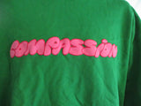 NEW MAYFAIR COMPASSION Throw-back Sweatshirt Top Coverup Jacket S/M GREEN PINK