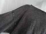 NEW FREE PEOPLE Throw-back Sweatshirt Top Coverup Jacket L CHARCOAL GRAY BLACK