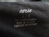 NEW AERIE Thin Sweatshirt Top Coverup Long Sleeve Tee L/G GRAY GREY
