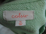 NEW COLSIE Throw-back Sweatshirt Top Coverup Jacket XL LIME GREEN