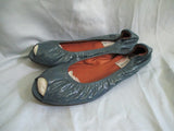 NEW LANVIN Patent Leather Ballet Flat Shoe 36.5 Peep Toe Slipper BLUE