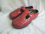 Dexter Comfort Mules Clogs Slides Woven Leather Shoes Slip-On Mules 8.5 RED BURGUNDY