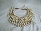 NWT Tiered COWRIE SHELL AFRICA Style Necklace Collar Bib Hippie Indie Ethnic Festival