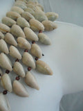 NWT Tiered COWRIE SHELL AFRICA Style Necklace Collar Bib Hippie Indie Ethnic Festival