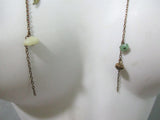CRYSTAL STONE FLOWER FLORAL Tiny Pendant NECKLACE Turquoise Flower Charm Choker