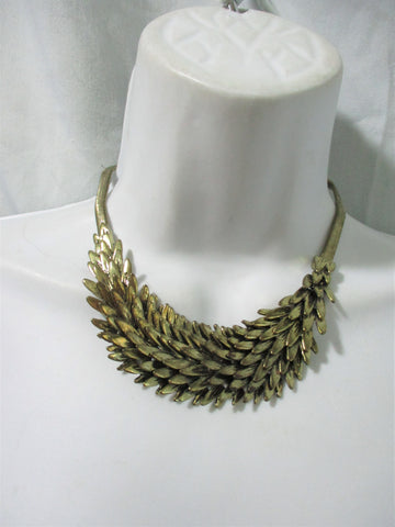 TOOTH SPIKE FAN NECKLACE CHOKER Collar Bib Jewelry Serpentine Chain