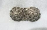 STERLING SILVER BROOCH PIN MARCASITE Boob Breast Disc Noveau Deco Jewelry
