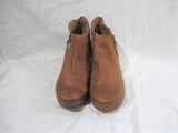 DANSKO Leather Booties Ankle Boots Shoes 40 BROWN Boho Hipster