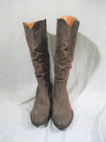 BORN BOC Knee High Slouch Suede LEATHER Moto RIDING BOOT Shoes BROWN 10