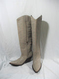 JEFFREY CAMPBELL Knee-High Cowboy Western Gringo Wedge Boot Leather 10 GRAY