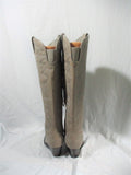 JEFFREY CAMPBELL Knee-High Cowboy Western Gringo Wedge Boot Leather 10 GRAY