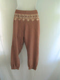 NEW FREE PEOPLE ONE THREE WISHES EMBROIDERED Balloon SweatPant BROWN L