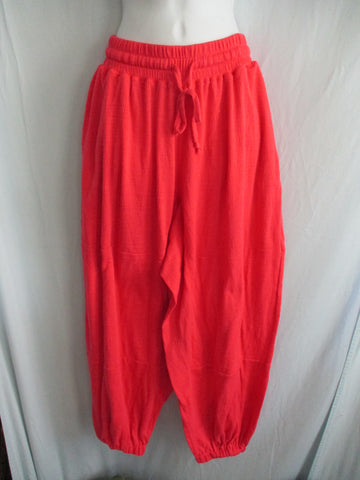 NEW Free People FP MOVEMENT Drawstring Sweatpant Balloon Pant Athletic Lounge Jogger S Watermelon