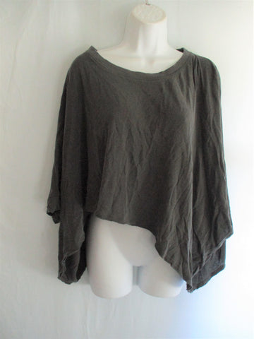 NEW WE THE FREE PEOPLE Oversize Cropped Tee 100% Cotton T-Shirt Top M CHARCOAL GRAY