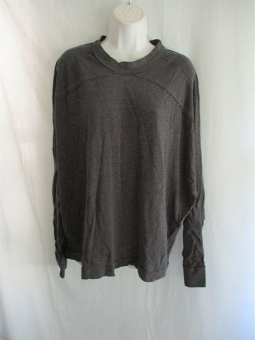 NEW FP MOVEMENT FREE PEOPLE Oversize Long Sleeve Tee Yoga Athletic Loungewear L Charcoal