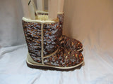 Womens UGG AUSTRALIA 3353 CLASSIC Short CHAMPAGNE SEQUIN Winter BOOT Shearling 9 Snow