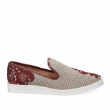KARL LAGERFELD PARIS CARLYN Slip on Shoe 38 / 7.5 PLAID EMBROIDERED