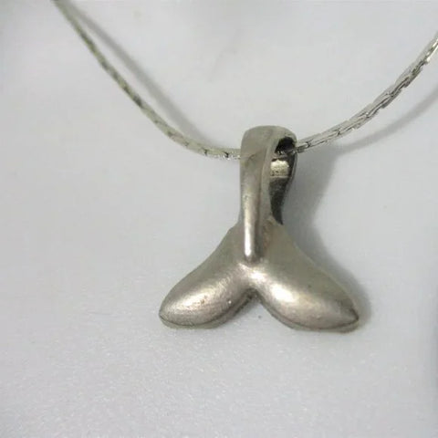 SILVER WHALE TAIL PISCES Necklace Choker Mermaid