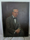 40" Vintage 1960s G.G. FISCHER Original PAINTING Man Suit Portrait Picture ART