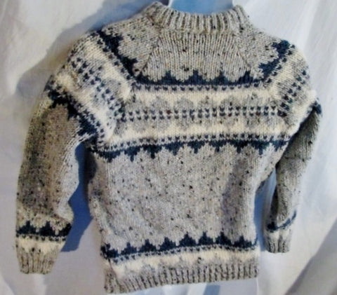 Mens GAELTARRA IRELAND NORDIC Fair Isles Wool Knit Sweater Cardigan Ethnic L GRAY