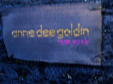 ANNE DEE GOLDIN NEW YORK BOLERO Jacket Ruffle Lace M BLACK RABBIT FUR