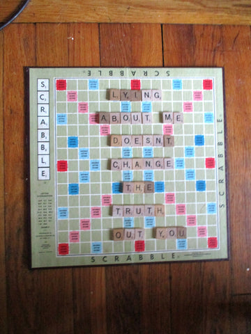 LYING ABOUT ME DOESN'T CHANGE TRUTH Scrabble Art Wall Handmade
