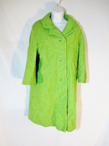 Vintage HOCKANUM STEVENS FABRIC  jacket coat Peacoat M GREEN LIME