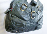 MIO ACCESSORI MONIQUE ELIZIA soft leather hobo satchel shoulder bag GREEN Industrial