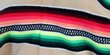 NEW Mexican Serape Blanket Poncho Vest Ethnic Fringe RAINBOW Striped